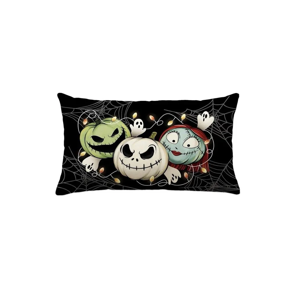 Halloween Pumpkin Pillow Canvas Cover 12x20 Jack Style Tim Burton Inspired Decor